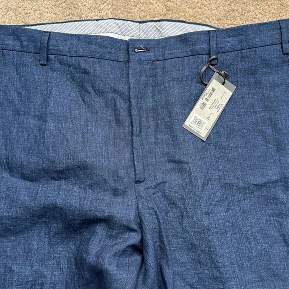 Zanella New With Tags Flat Front Linen Dress Pants Mens Size 42 Waist 26” Inseam - Picture 3 of 11